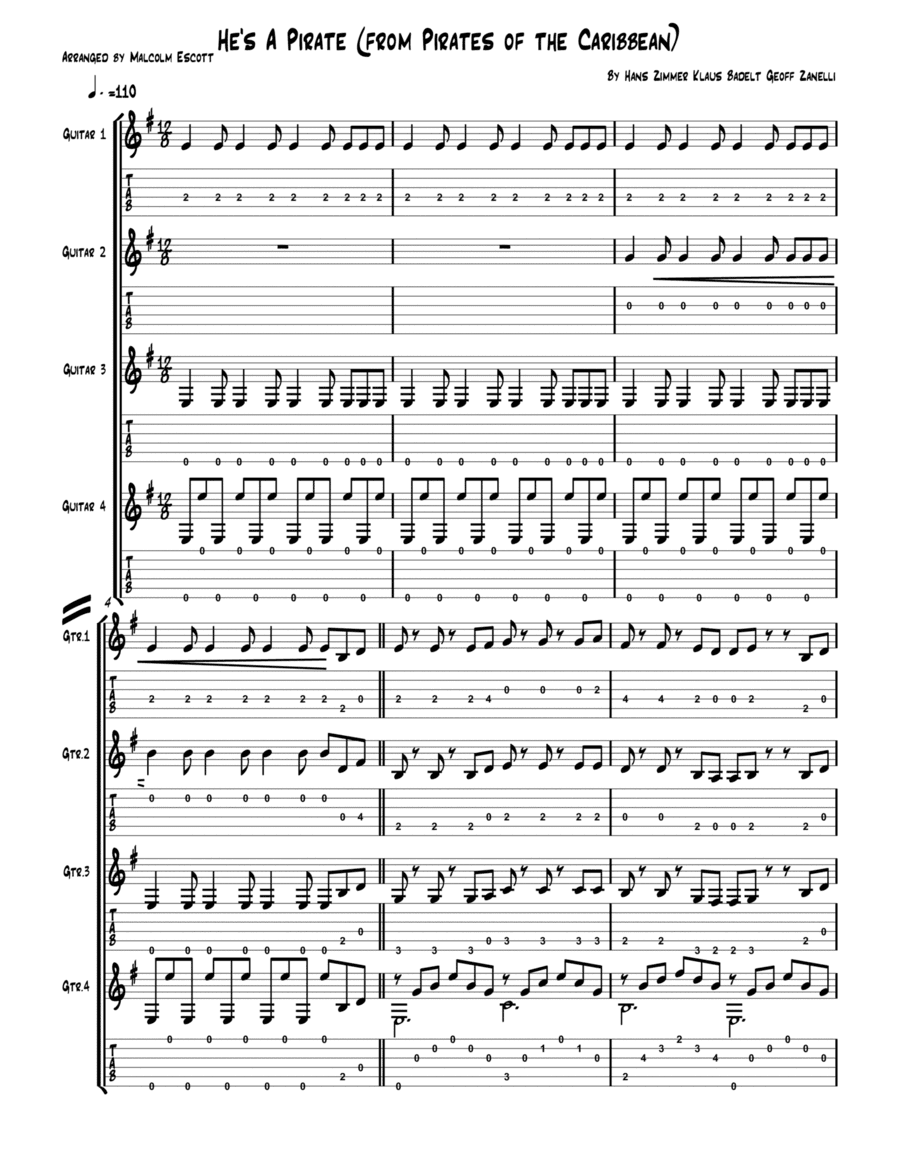 He's A Pirate (arr. Malcolm Escott)