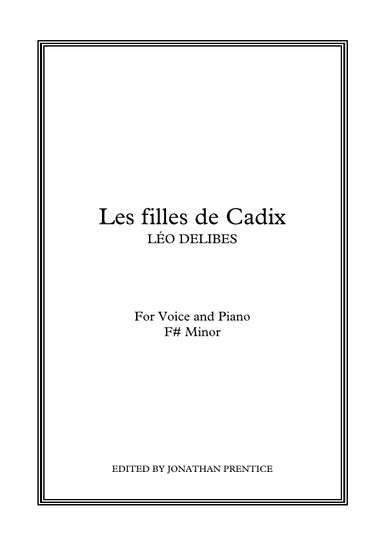 Les filles de Cadix (F# Minor) (arr. Jonathan Prentice)
