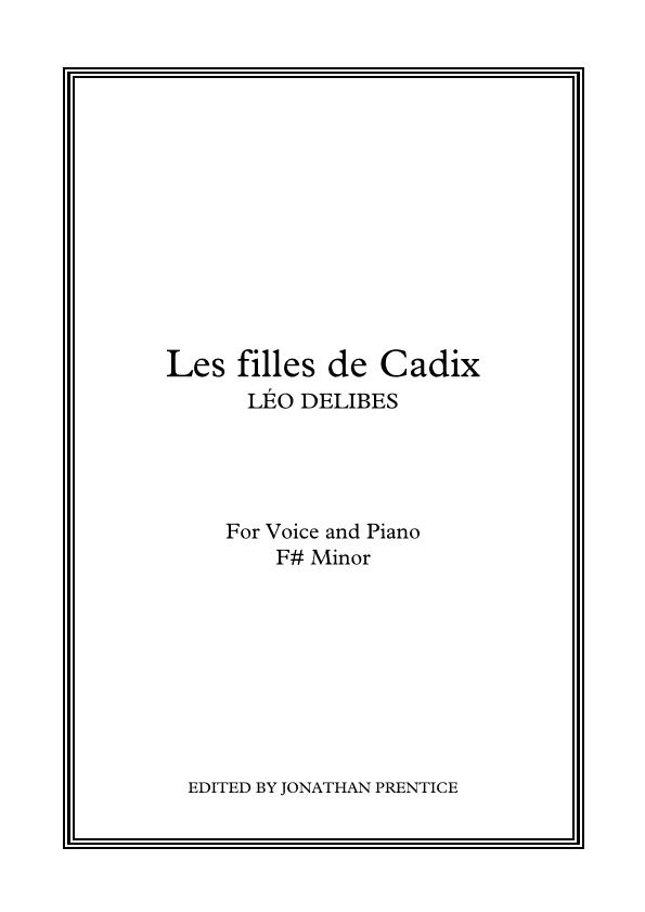 Les filles de Cadix (F# Minor) (arr. Jonathan Prentice)