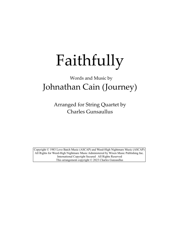 Faithfully (arr. Charles Gunsaullus)