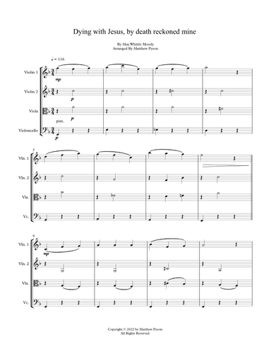 Dying with Jesus, by death reckoned mine (arr. Matthew pyeon)