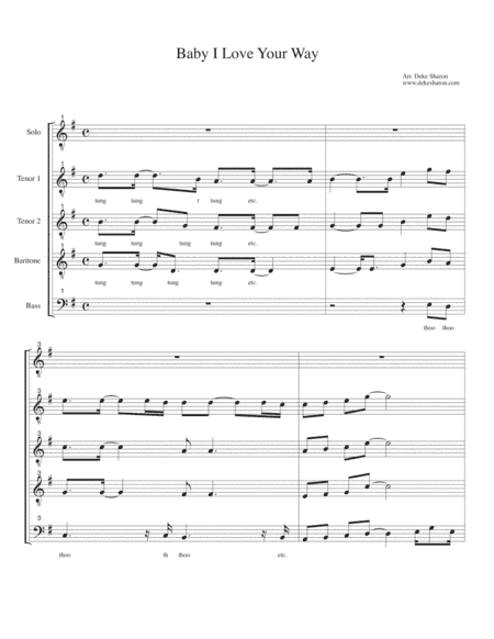 Baby, I Love Your Way (arr. Deke Sharon)