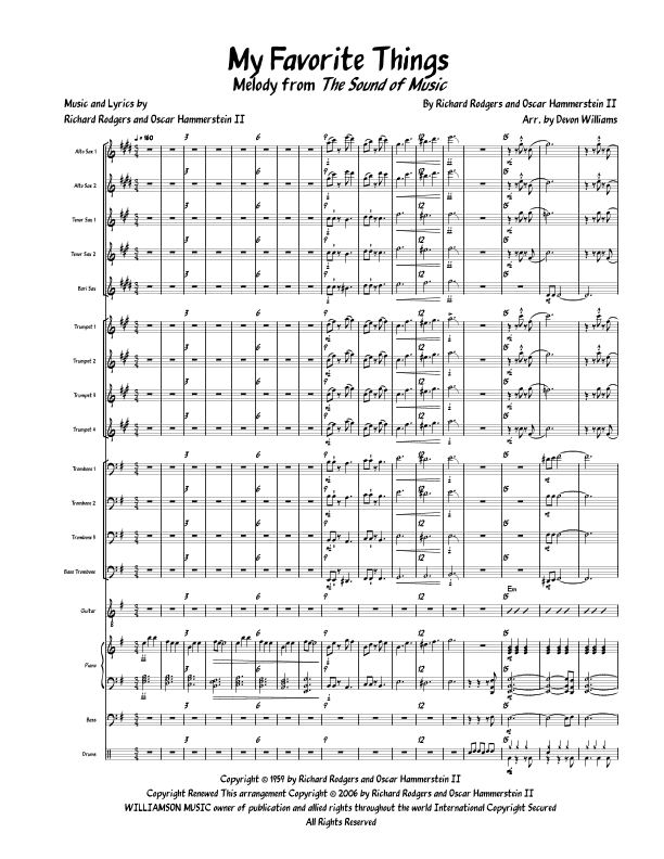 My Favorite Things (arr. Devon Williams)