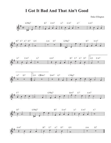 I Got It Bad And That Ain't Good (arr. David M Fagnant)