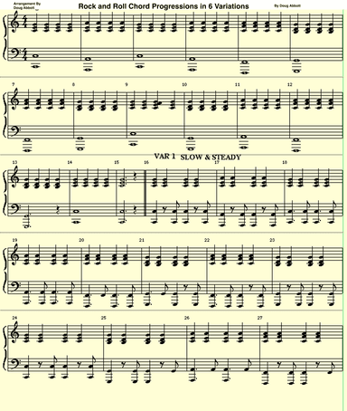 Rock and Roll Chord Progressions in 6 Variations