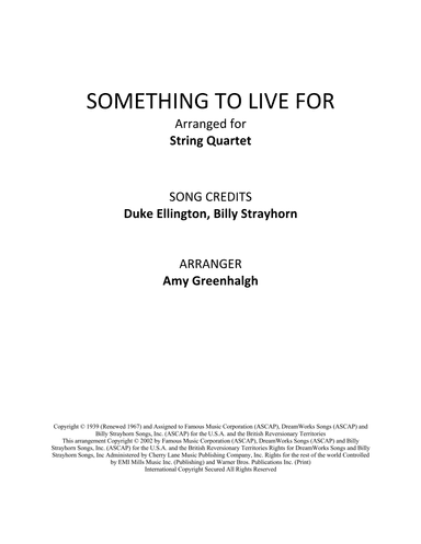 Something To Live For (arr. Amy Greenhalgh)