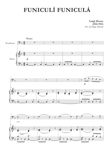 Funiculì Funiculà for Trombone and Piano (arr. Diego Marani)