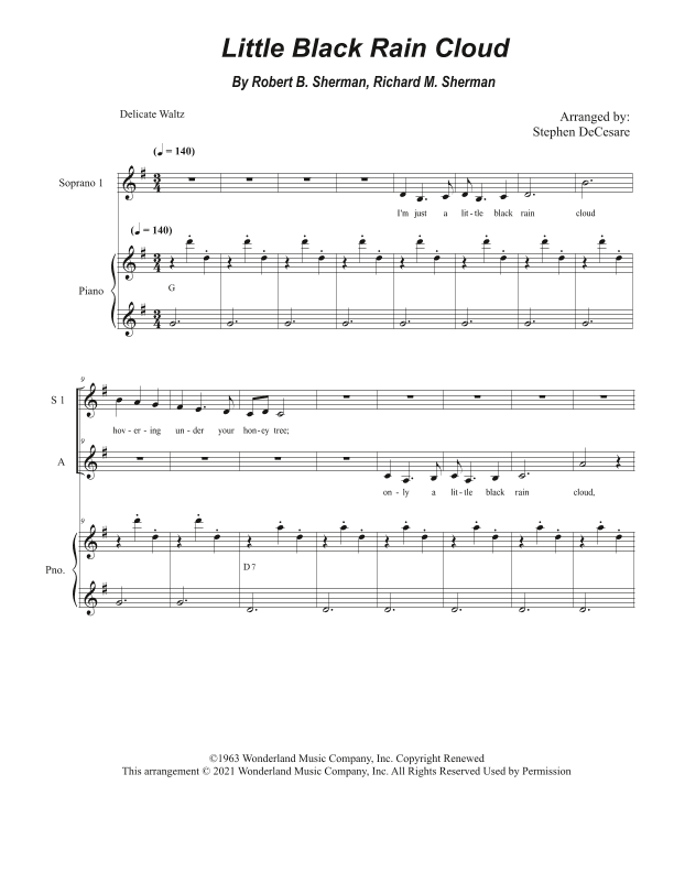 Little Black Rain Cloud (arr. Stephen DeCesare)