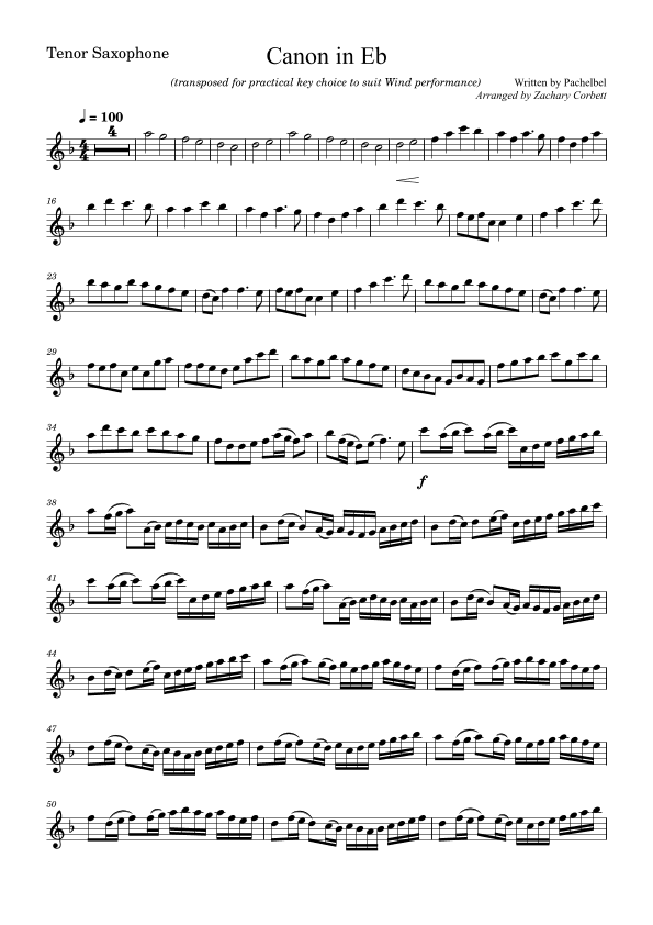 Canon in D (arr. Zachary Corbett)