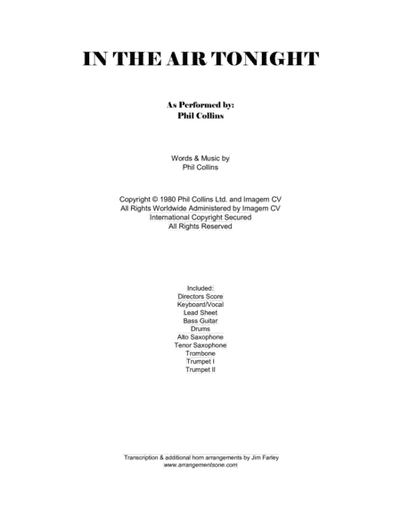 In The Air Tonight (arr. Jim Farley www.arrangementsone.com)