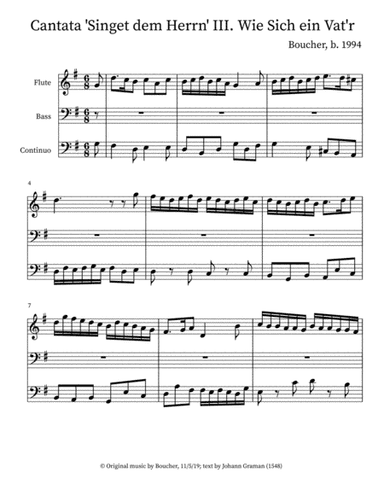 Cantata 'Singet dem Herrn ein Neus Lied' III. Aria