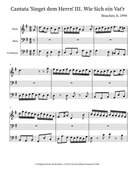 Cantata 'Singet dem Herrn ein Neus Lied' III. Aria