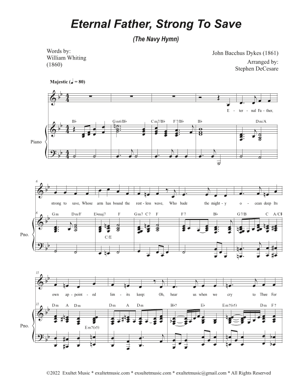 Eternal Father, Strong To Save (The Navy Hymn) (Vocal solo) (arr. Stephen DeCesare)