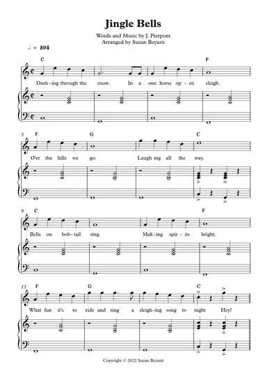 Jingle Bells - Easy Duet (Piano & Violin Duet) (arr. Suzan Beyazit)