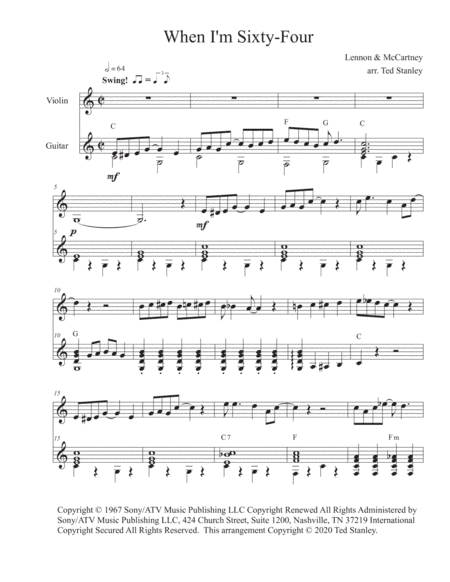 When I'm Sixty-four (arr. Ted Stanley)