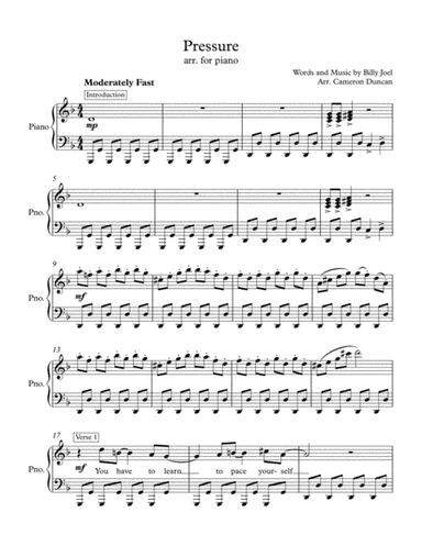 Pressure (arr. Cameron Duncan)