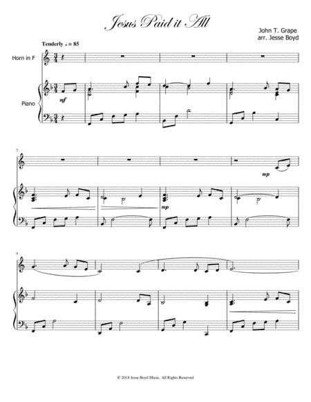 Jesus Paid it All (arr. Jesse Boyd)
