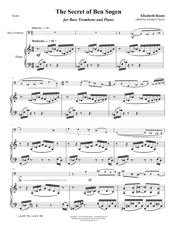 The Secret of Ben Søgen for Bass Trombone and Piano