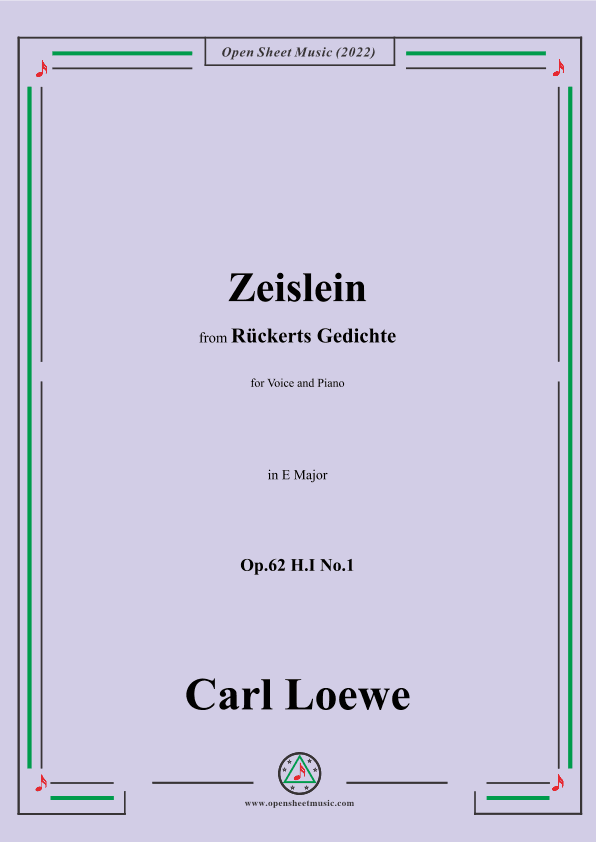 Loewe-Zeislein,in E Major,Op.62 H.I No.1 (arr. OSM Press)