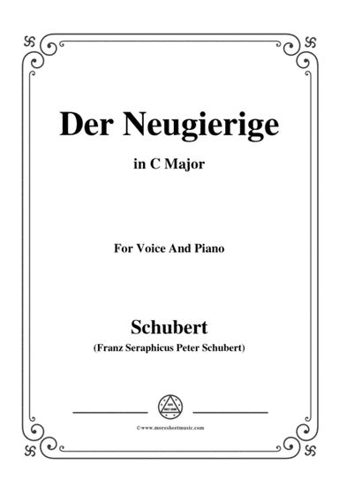 Schubert-Der Neugierige,from 'Die Schöne Müllerin',Op.25 No.6,in C Major,for Voice&Piano (arr. MSM)