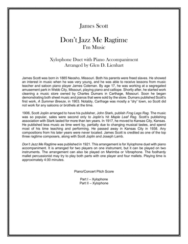 Don't Jazz Me Ragtime (arr. Glen D. Lienhart)