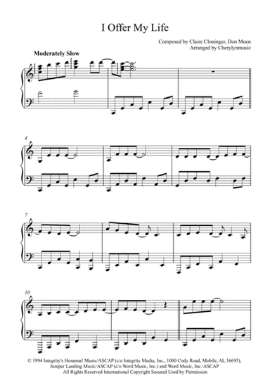 I Offer My Life (arr. Cherylynmusic)