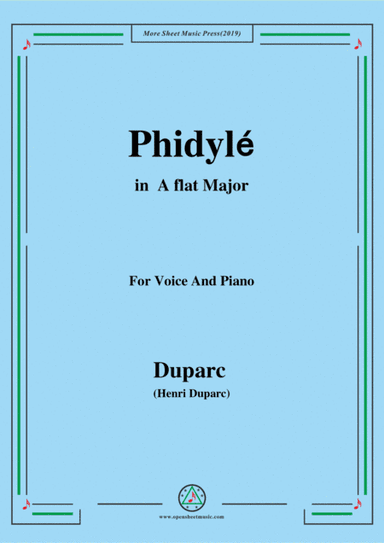 Duparc-Phidylé in A flat Major,for Voice and Piano (arr. MSM)