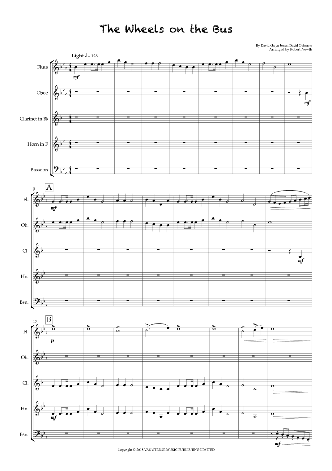 The Wheels On The Bus (arr. Robert Newth)