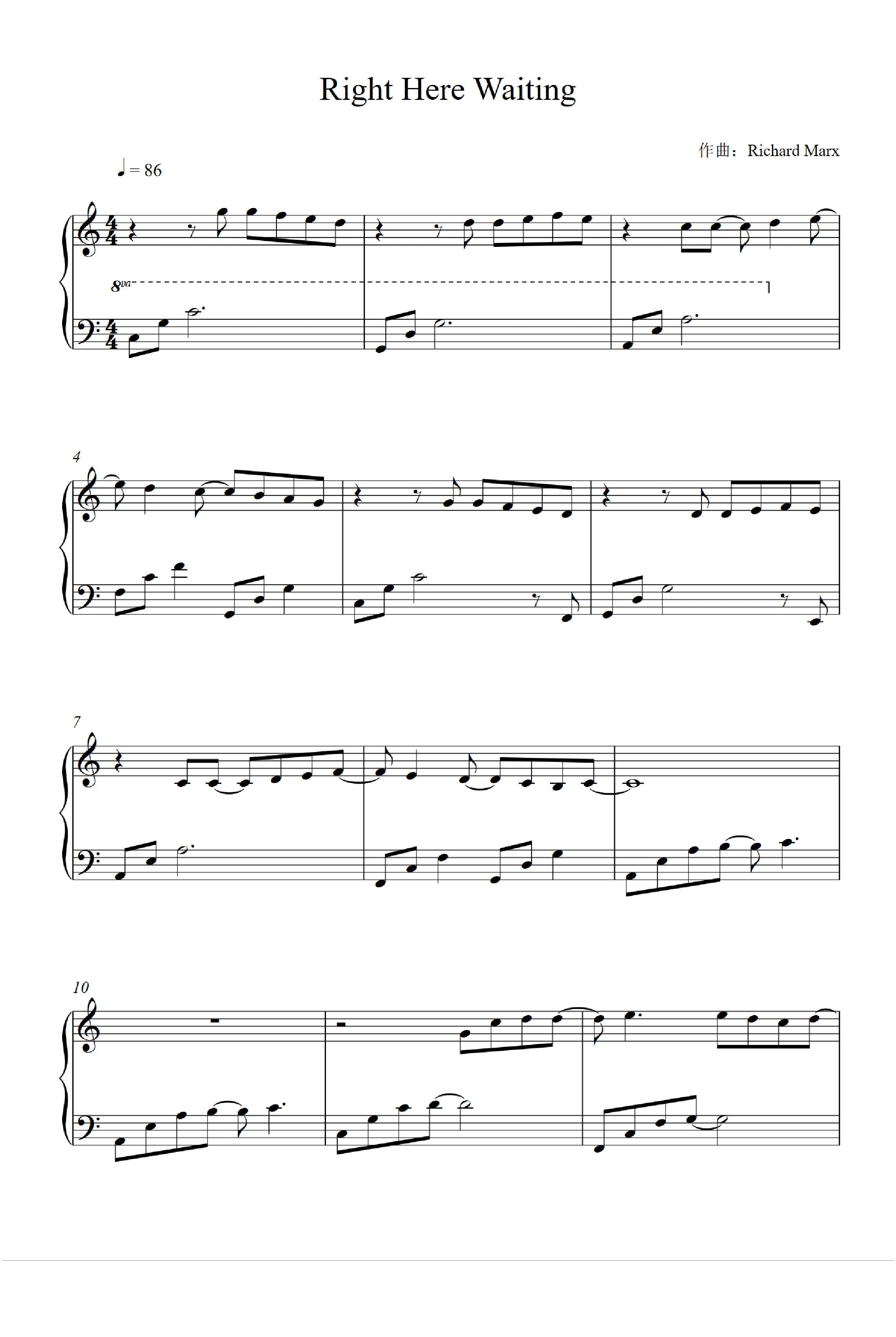 Right Here Waiting (arr. Richard Marx)