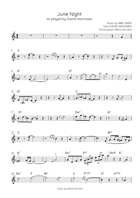 June Night (arr. Elena Cervera)