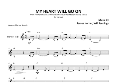 My Heart Will Go On (love Theme From 'titanic') (arr. Joe Securis)