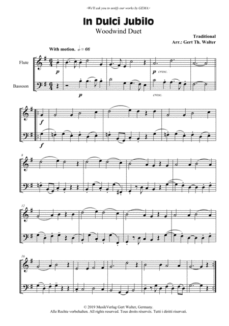 In Dulci Jubilo (arr. Gert Th. Walter)