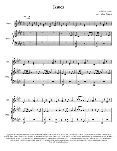 Issues (arr. Alice Green)