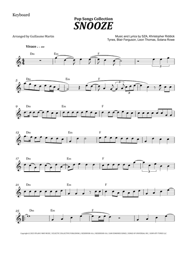 Snooze (arr. Guillaume Martin)