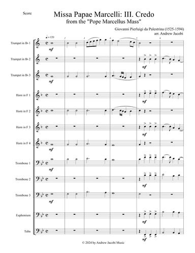 Missa Papae Marcelli - III. Credo (arr. Andrew Jacobi)