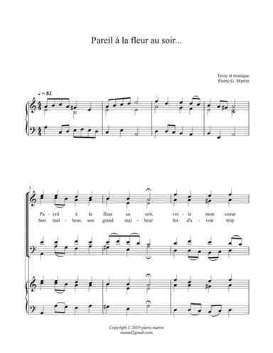 Pareil à la fleur au soir... (mixed choir & obliged organ)