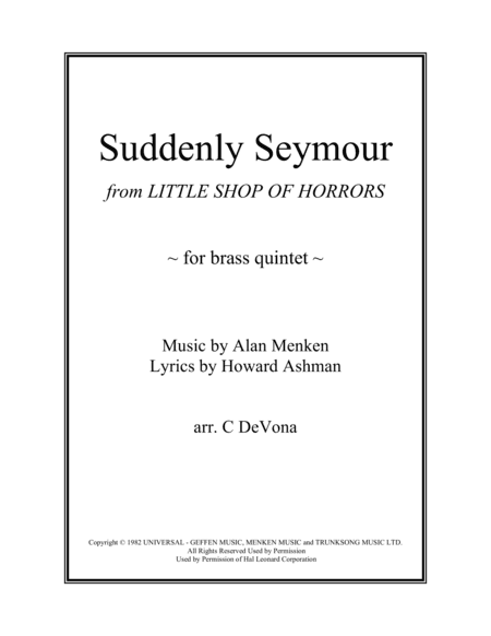 Suddenly Seymour (arr. Chris DeVona)