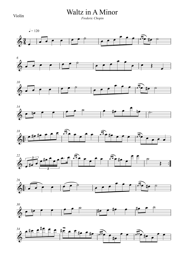 Waltz in A Minor (Chopin) (arr. Wesley S. SIlva)