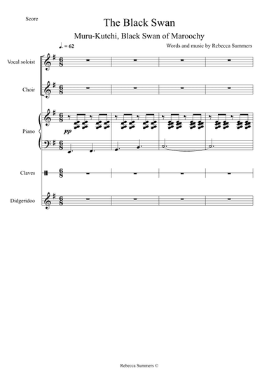 The Black Swan - (Naidoc Week 2-Part Choir with dreamtime story FULL SCORE)