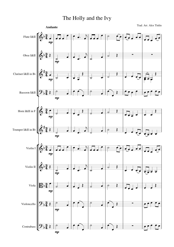 The Holly and the Ivy (arr. Alex Tinlin)