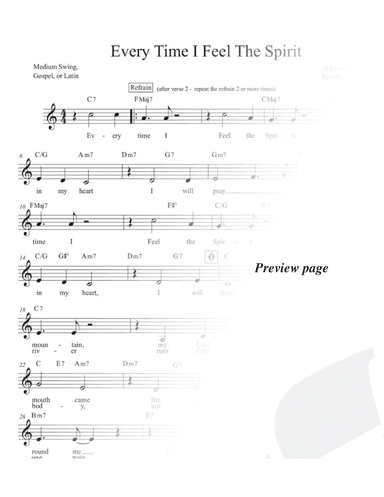 Every Time I Feel The Spirit ( Gospel/ Jazz /Lead sheet)  key of C (arr. P. Karadonev)