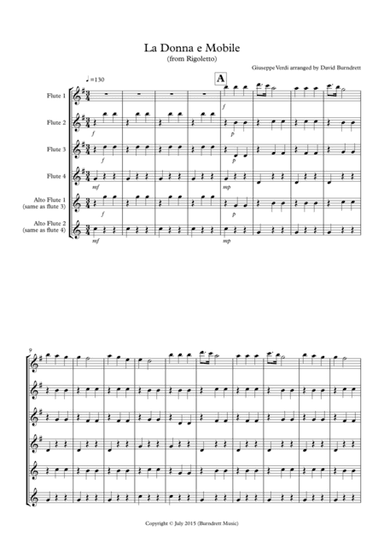 La Donna e Mobile (from Rigoletto) for Flute Quartet (arr. David Burndrett)