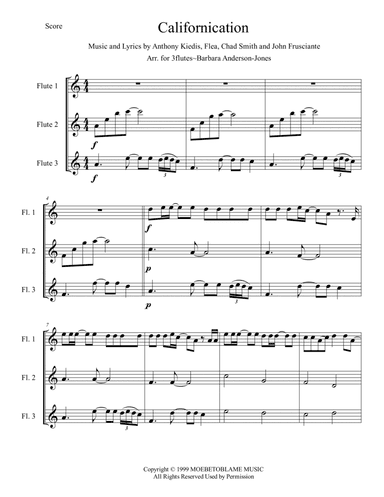 Californication (arr. Barbara Anderson-Jones)