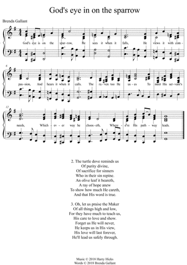 God's eye is on the sparrow. A new hymn!