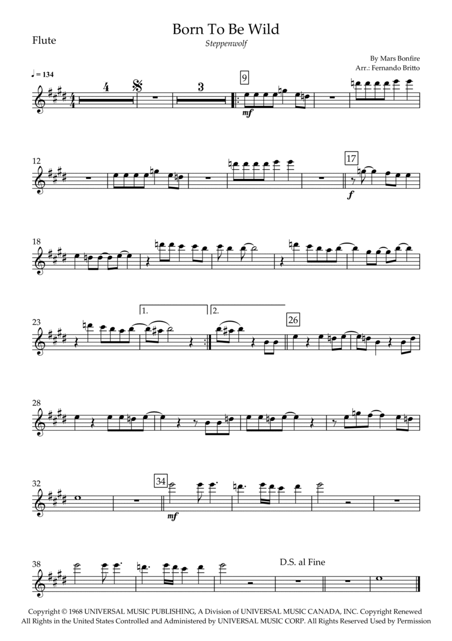 Born To Be Wild (arr. Fernando Britto)