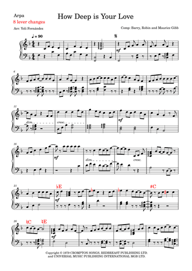 How Deep Is Your Love (arr. Yoli Fernández)