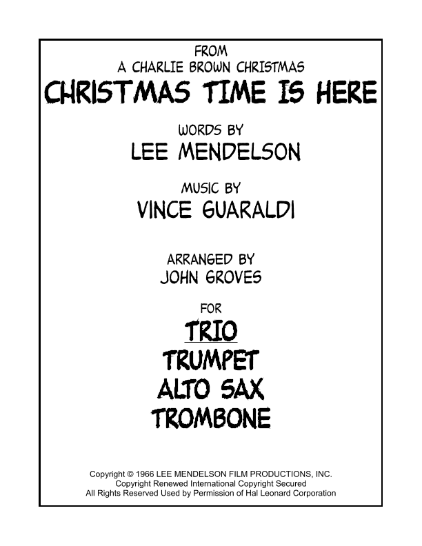 Christmas Time Is Here (arr. John Groves)