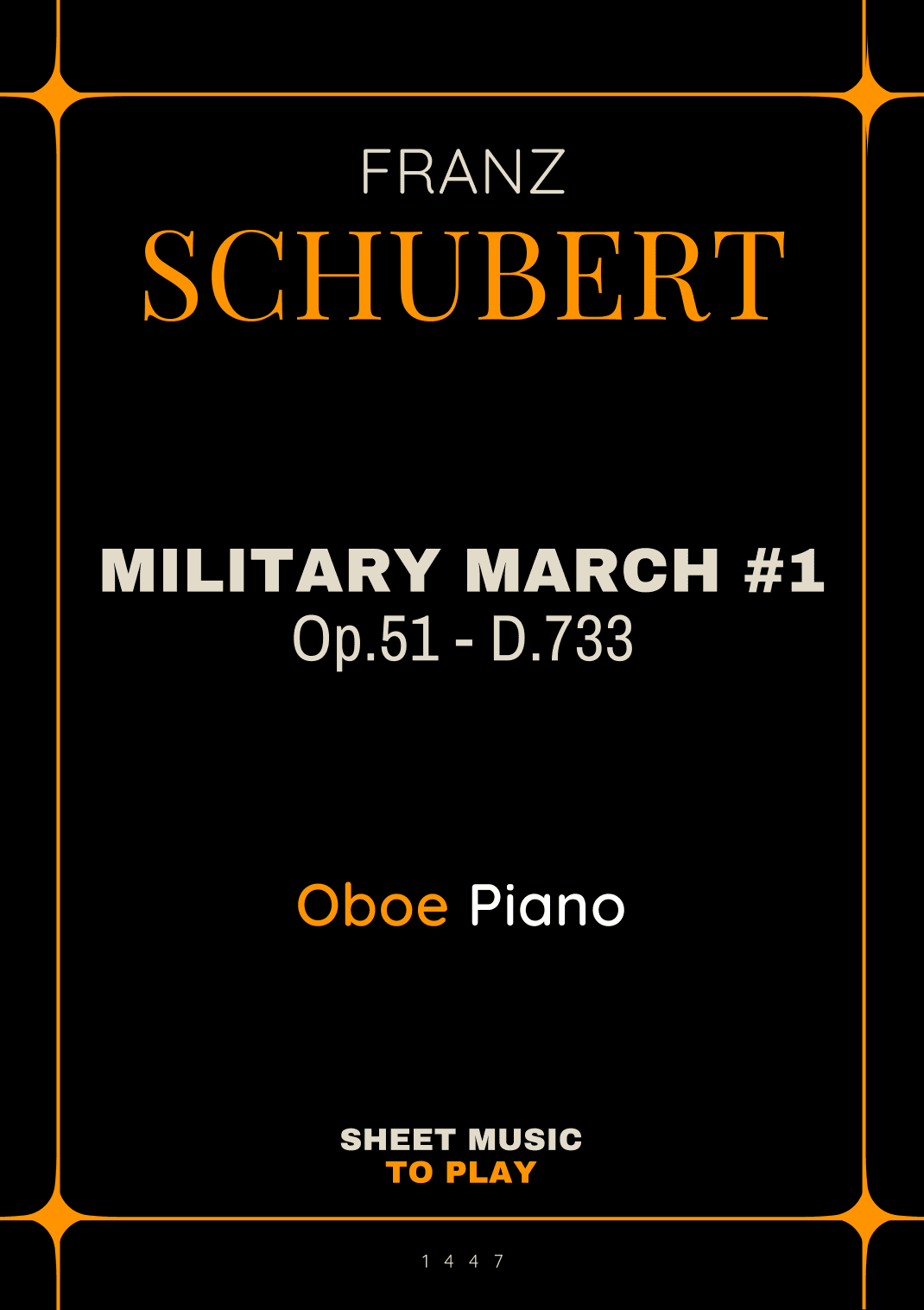 Military March No.1, Op.51 - Oboe and Piano (Full Score and Parts) (arr. César Madeira)