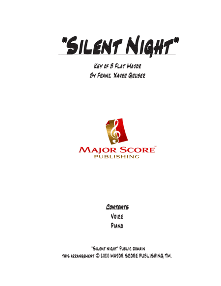 Silent Night - Vocal & Piano (Bb Major) (arr. MAJOR SCORE PUBLISHING TM.)