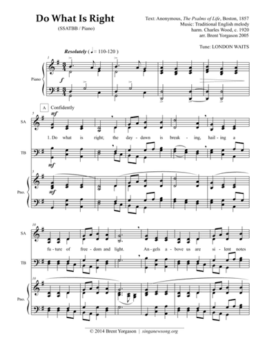 Do What is Right (SSATTB) (arr. Brent Yorgason)